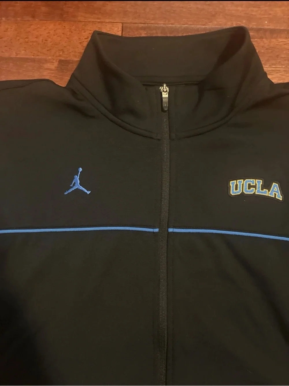 Jordan UCLA Men's Black 2XL Full-Zip Jacket with Blue Accents